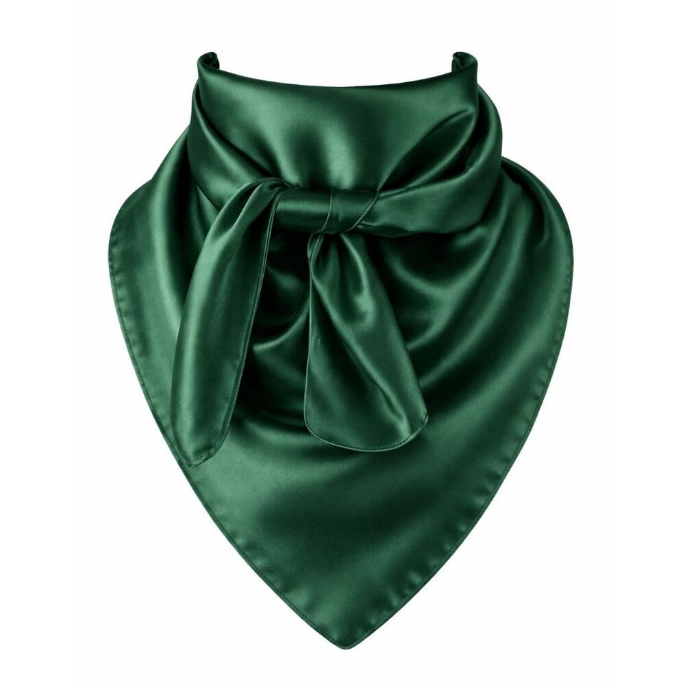 Forest Green Wild Rag Scarf 35x35 Satin Western Cowgirl Cowboy Bandana